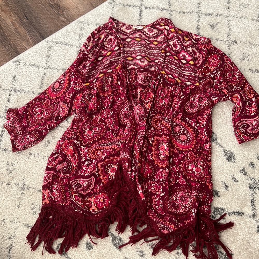 Red Hollister kimono coverup